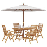 Garden Dining Set 5 pcs Brown Solid Teak Wood 3356878