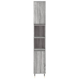 Bathroom Cabinet Grey Sonoma 30x30x190 cm Engineered Wood 831530