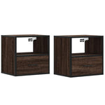 ZNTS Wall-mounted Bedside Cabinets 2 pcs Brown Oak 40x31x39.5 cm 848743