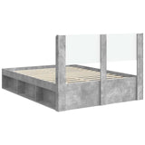 Bed Frame with Storage and Headboard Concrete Grey 140 x 190 cm 3414214
