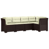5-Seater Garden Sofa with Cushions Rattan Look PP Brown 3444054