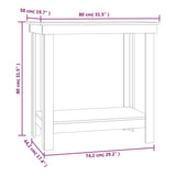Work Bench Black 80x50x80 cm Solid Wood Pine 822500