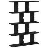 Wall Cube Shelf 12 Compartments Black Engineered Wood 860014