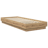 Floor Bed Frame Artisan Oak 80 x 200 cm Engineered Wood 8009074