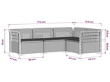 4-Seater Garden Sofa Rattan Look PP White 3443960