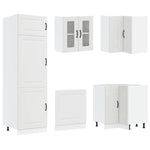 ZNTS 14 Piece Kitchen Cabinet Set Kalmar White Engineered Wood 3314971