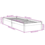 Extra Long Bed Frame without Mattress White 100x220 cm Solid Wood Pine 852419
