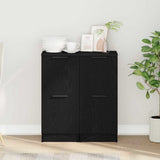 Sideboard 2 pcs Black Oak 30 x 30 x 70 cm Engineered Wood 862099