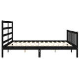 Bed Frame without Mattress Black 200x200 cm Solid Wood Pine 3191930