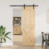 Sliding Door with Hardware Set 70x210 cm Solid Wood Pine 3332748