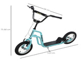 Stunt Scooter, Kids Scooter, 12'' Rubber Tyre Kick Scooter with Adjustable Handlebar, Dual Brakes, T3398P348461