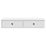 Wall Shelf with Drawers White 100x37.5x19 cm Engineered Wood 859959