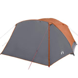 Family Tent with Porch 6-Person Grey and Orange Waterproof 94420