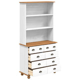 Hutch with Drawer ASKIM White 91 x 40 x 184 cm Solid Pine Wood 3334643