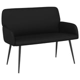 2 Seater Sofa with Metal Legs 2-Seater Black Faux Leather 42051014