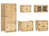 Cabinet with Drawer SKI 9 pcs Honey Brown Solid Pine Wood 3392650