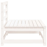 Garden Middle Sofa White Solid Wood Pine 805666