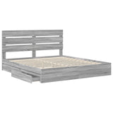 Storage Bed Grey Sonoma 180 x 200 cm Engineered Wood 3411882