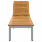 Sun lounger Reclining Grey 200 x 55 x 35cm Solid Acacia wood 4010621