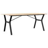 ZNTS Dining Table Y-Frame 180x90x75 cm Solid Wood Pine and Steel 3282722