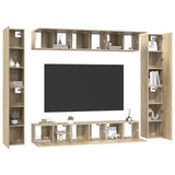 10 Piece TV Cabinet Set Sonoma Oak Engineered Wood 3078980