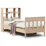 ZNTS Bed Frame without Mattress 75x190 cm Small Single Solid Wood Pine 3323245