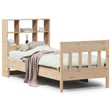 ZNTS Bed Frame without Mattress 75x190 cm Small Single Solid Wood Pine 3323245