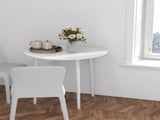 Folding Dining Table for 4, Round Drop Leaf Table, Modern Space Saving Small Kitchen Table with Wood T3398P344738
