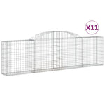 Arched Gabion Baskets 11 pcs 300x30x80/100 cm Galvanised Iron 3146512