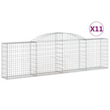 Arched Gabion Baskets 11 pcs 300x30x80/100 cm Galvanised Iron 3146512