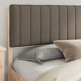 Bed Frame with Upholstered Headboard Taupe 200 x 200 cm 3398212