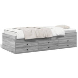 Daybed with Drawers without Mattress Grey Sonoma 90x190 cm Single 3280886