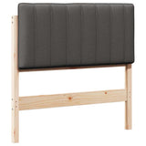 Upholstered Headboard Brown and Dark Grey 90 cm Solid Pine Wood 880199