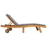 Sun Lounger Brown and Light Grey Polyester 42032687