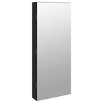 Mirror Jewellery Cabinet with LED Lights Wall Mounted Black 353242