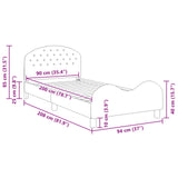 Children's Bed Frame with Headboard Police Blue 90 x 200 cm 42011133
