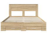 Bed Frame with Drawer Sonoma Oak 135 x 190 cm Engineered Wood 3409997