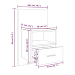 Wall-mounted Bedside Cabinets 2 pcs Concrete Grey 811016