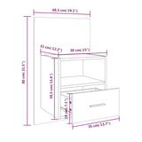 Wall-mounted Bedside Cabinets 2 pcs Concrete Grey 811016