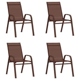5 Piece Garden Dining Set Brown and Black 3095984