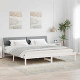 Bed frame White and light grey 200 x 200 cm Solid pine wood 3394352