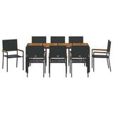 Garden Dining Set 9 pcs Black and Brown Poly Rattan 3365412