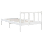 Bed Frame without Mattress White Solid Wood Small Single 810043