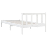 Bed Frame without Mattress White Solid Wood Small Single 810043