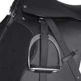 Horse Riding Saddle Set 17.5" Real leather Black 12 cm 5-in-1 90644