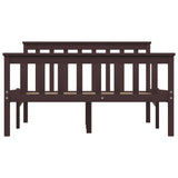 Bed Frame without Mattress Dark Brown Solid Pinewood 120x200 cm 283234