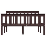 Bed Frame Dark brown Solid Pinewood, Plywood Double Durable 283234