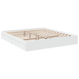 Bed Frame with Drawers without Mattress White 200x200 cm 3280629