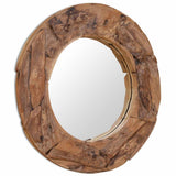 Decorative Mirror Teak 80 cm Round 244561