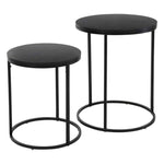 ZNTS H&S Collection 2 Piece Side Table Set with Wood Top Black 445877